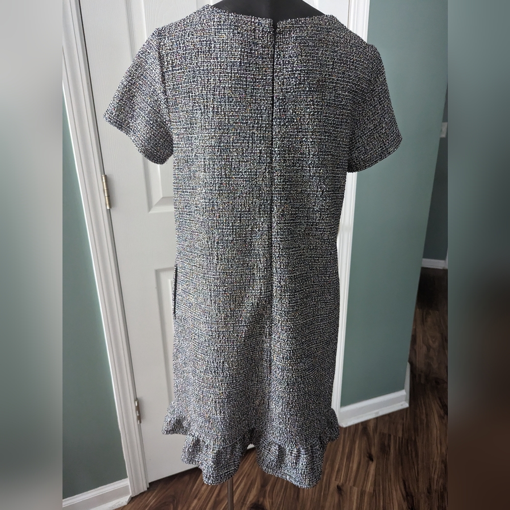 LOFT Tweed Boucle Ruffle Dress - Picture 2 of 4